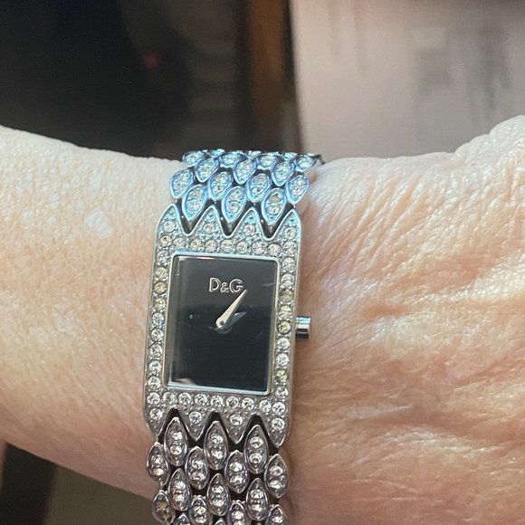 Dolce and Gabbana Silver Tone Watch Crystal Bezel and Bracelet - Picture 10 of 14